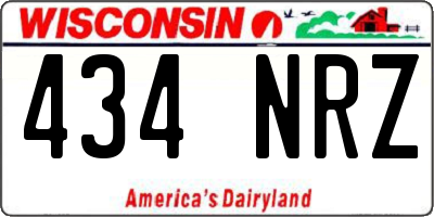 WI license plate 434NRZ