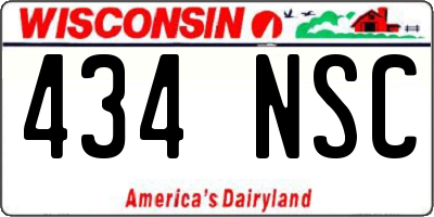 WI license plate 434NSC