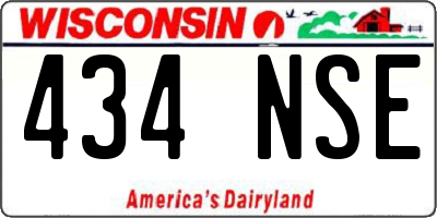 WI license plate 434NSE