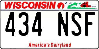 WI license plate 434NSF