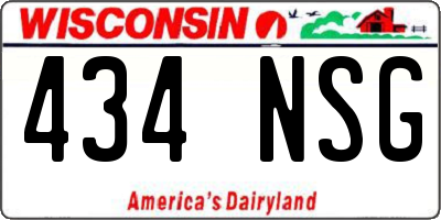 WI license plate 434NSG
