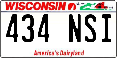 WI license plate 434NSI