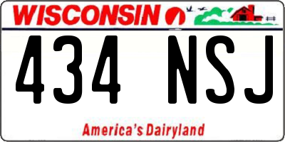 WI license plate 434NSJ