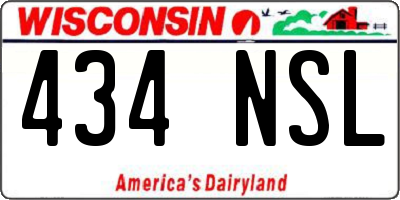 WI license plate 434NSL