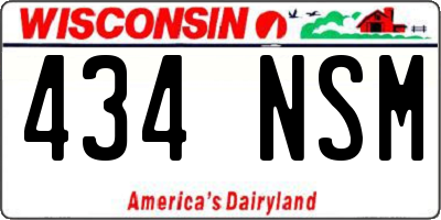 WI license plate 434NSM