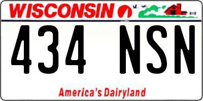 WI license plate 434NSN