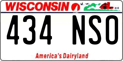 WI license plate 434NSO