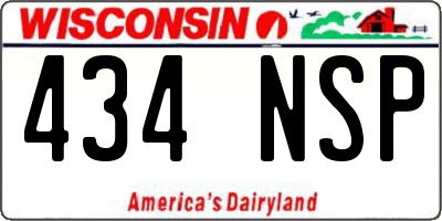 WI license plate 434NSP