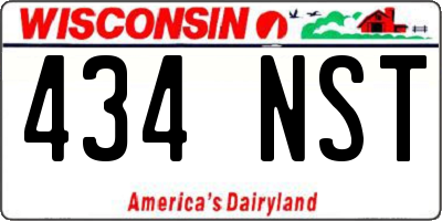WI license plate 434NST