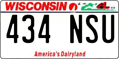 WI license plate 434NSU