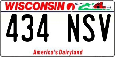 WI license plate 434NSV