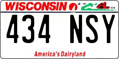 WI license plate 434NSY