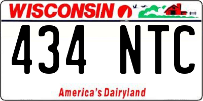 WI license plate 434NTC