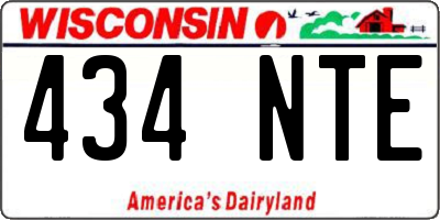 WI license plate 434NTE