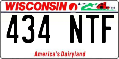 WI license plate 434NTF