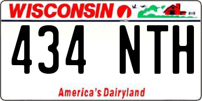 WI license plate 434NTH