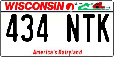 WI license plate 434NTK