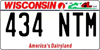 WI license plate 434NTM