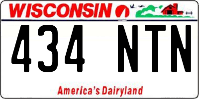WI license plate 434NTN