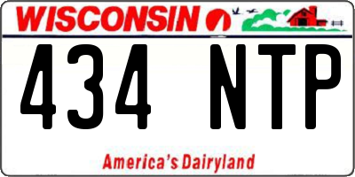 WI license plate 434NTP