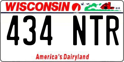 WI license plate 434NTR