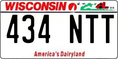 WI license plate 434NTT