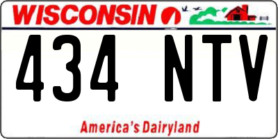 WI license plate 434NTV