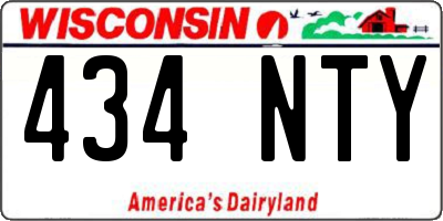WI license plate 434NTY