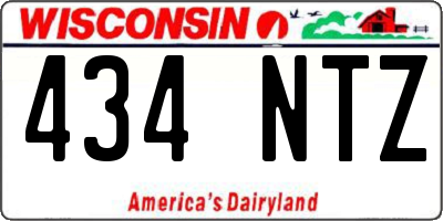 WI license plate 434NTZ
