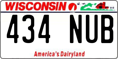 WI license plate 434NUB
