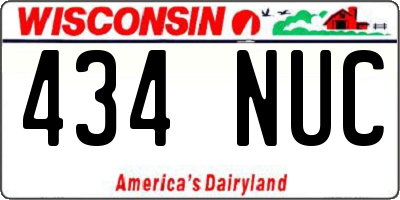 WI license plate 434NUC