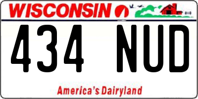 WI license plate 434NUD