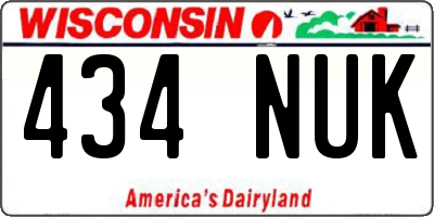 WI license plate 434NUK