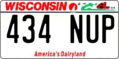 WI license plate 434NUP