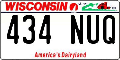 WI license plate 434NUQ