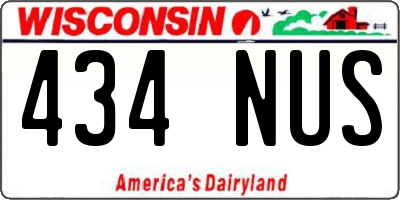WI license plate 434NUS