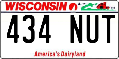 WI license plate 434NUT