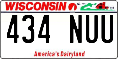 WI license plate 434NUU
