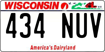 WI license plate 434NUV