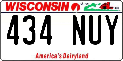 WI license plate 434NUY