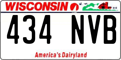 WI license plate 434NVB