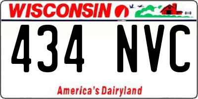 WI license plate 434NVC