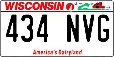 WI license plate 434NVG