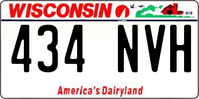 WI license plate 434NVH