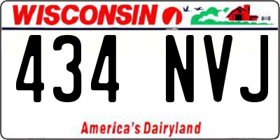 WI license plate 434NVJ