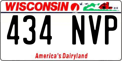 WI license plate 434NVP