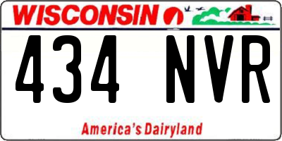 WI license plate 434NVR
