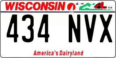 WI license plate 434NVX