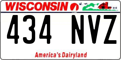 WI license plate 434NVZ