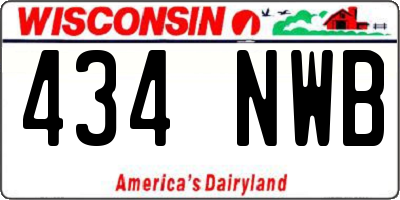 WI license plate 434NWB